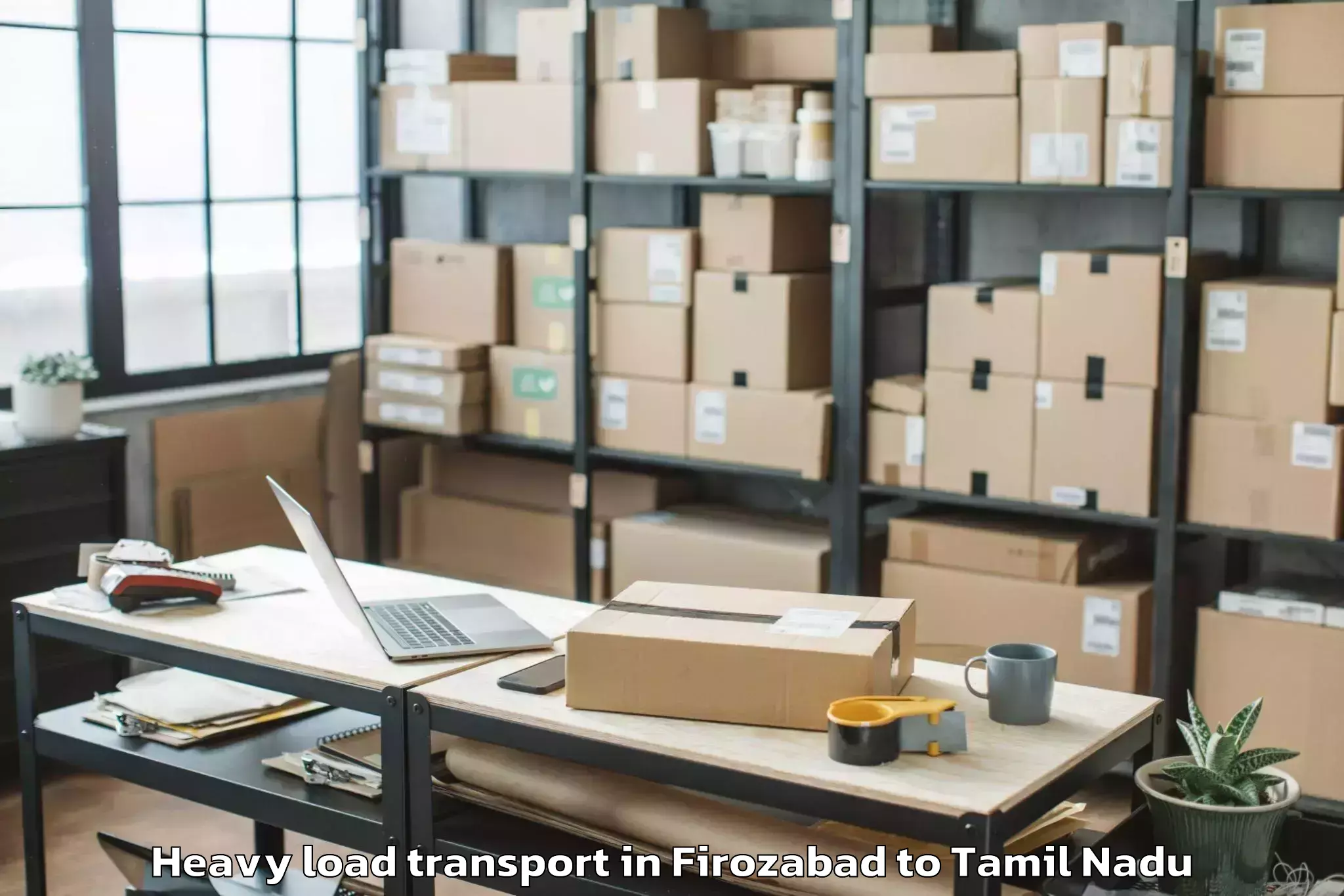 Top Firozabad to Sholinganallur Heavy Load Transport Available